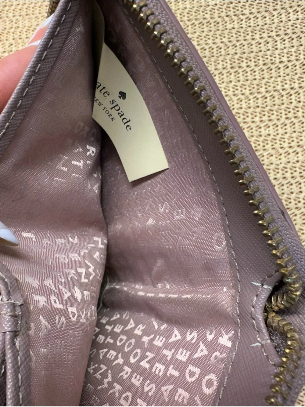 kate spade Lavender Saffiano Zip Around Wallet